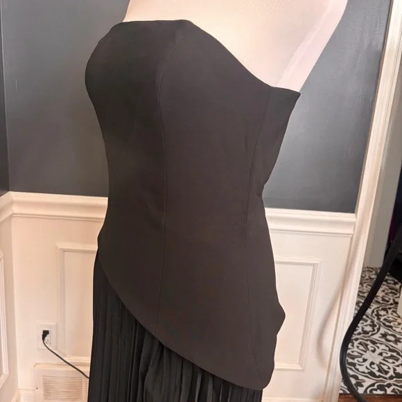 Commense Black Strapless Pleated Dress - Picture 1 of 10